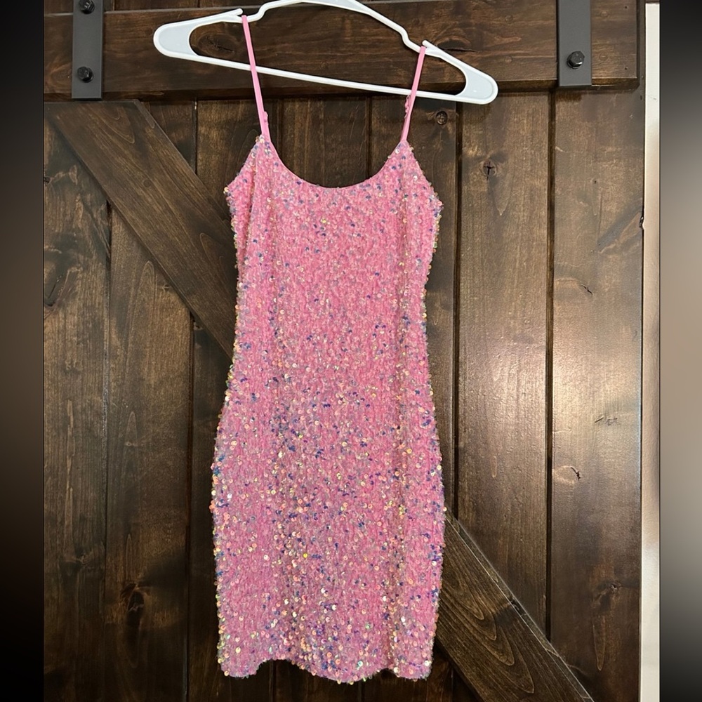 Lucy in the Sky Pink Sequin Mini Dress